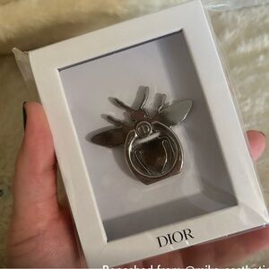 Dior Silver Phone Holder Clip